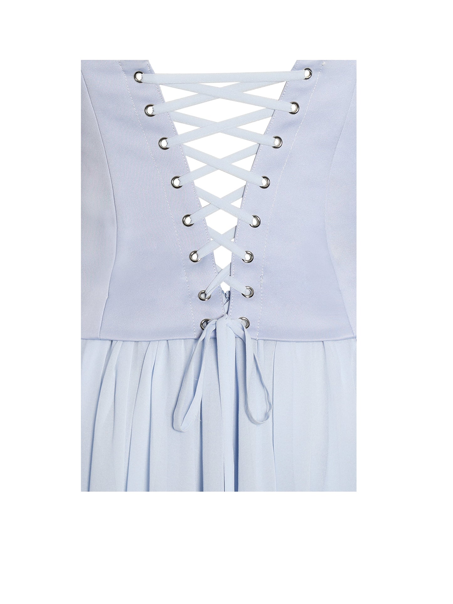 Qianna Baby Blue Peplum Top Drop Waist Chiffon Gown