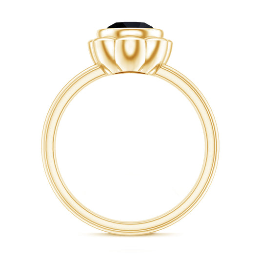 1.5 Carat Lab Grown Black Diamond Flower Engagement Ring