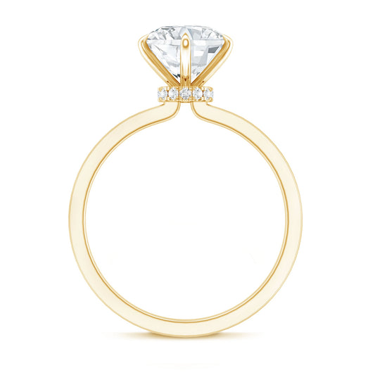 2 Carat Lab Grown Diamond Solitaire Engagement Ring with Hidden Halo