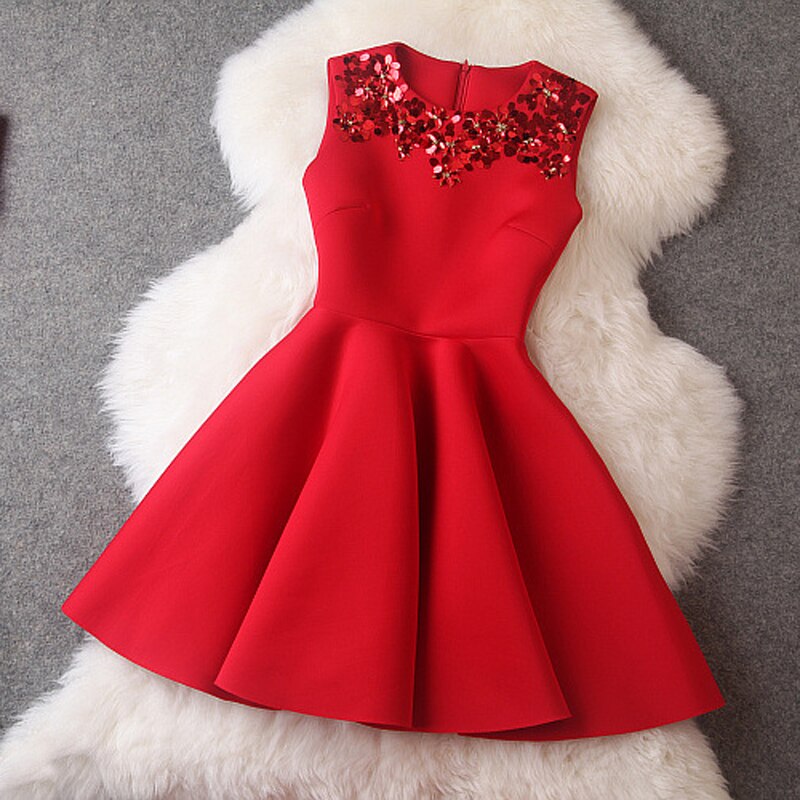 Sequined Vintage A Line Casual