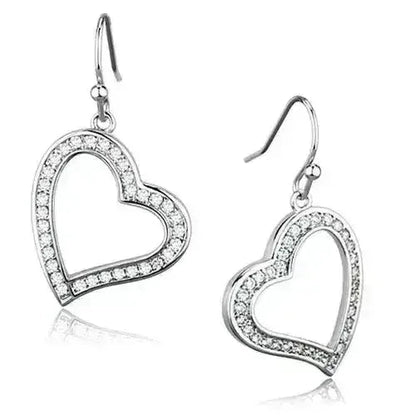 Rhodium Brass CZ Earrings | AAA Grade Clear Cubic Zirconia -femstylo