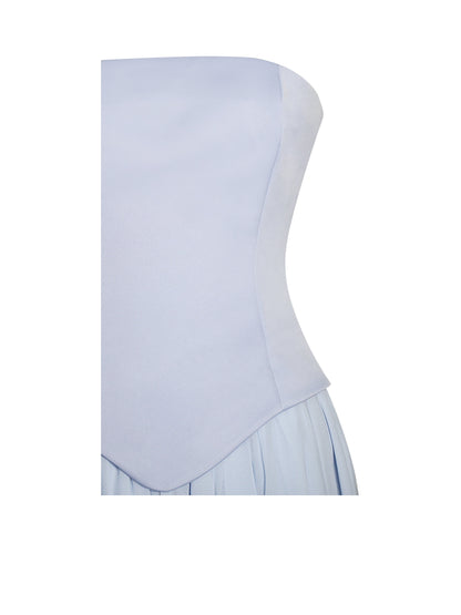 Qianna Baby Blue Peplum Top Drop Waist Chiffon Gown