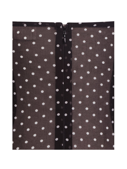 Yadira Brown Base Polka Dot Chiffon Maxi Dress