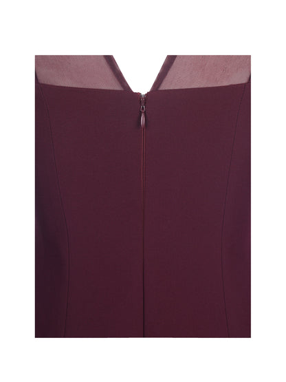 Natasha Burgundy Faux Two-Piece Turtleneck Mini Dress