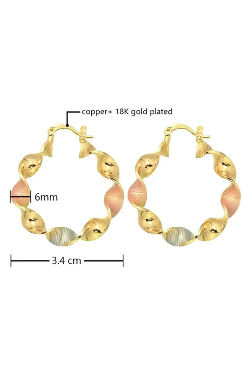 Gold Twisted Hoop Earrings | Modern Alloy Hoops -femstylo