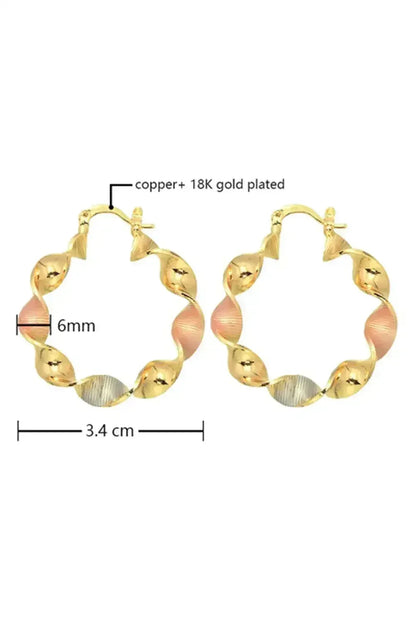 Gold Twisted Hoop Earrings | Modern Alloy Hoops -femstylo