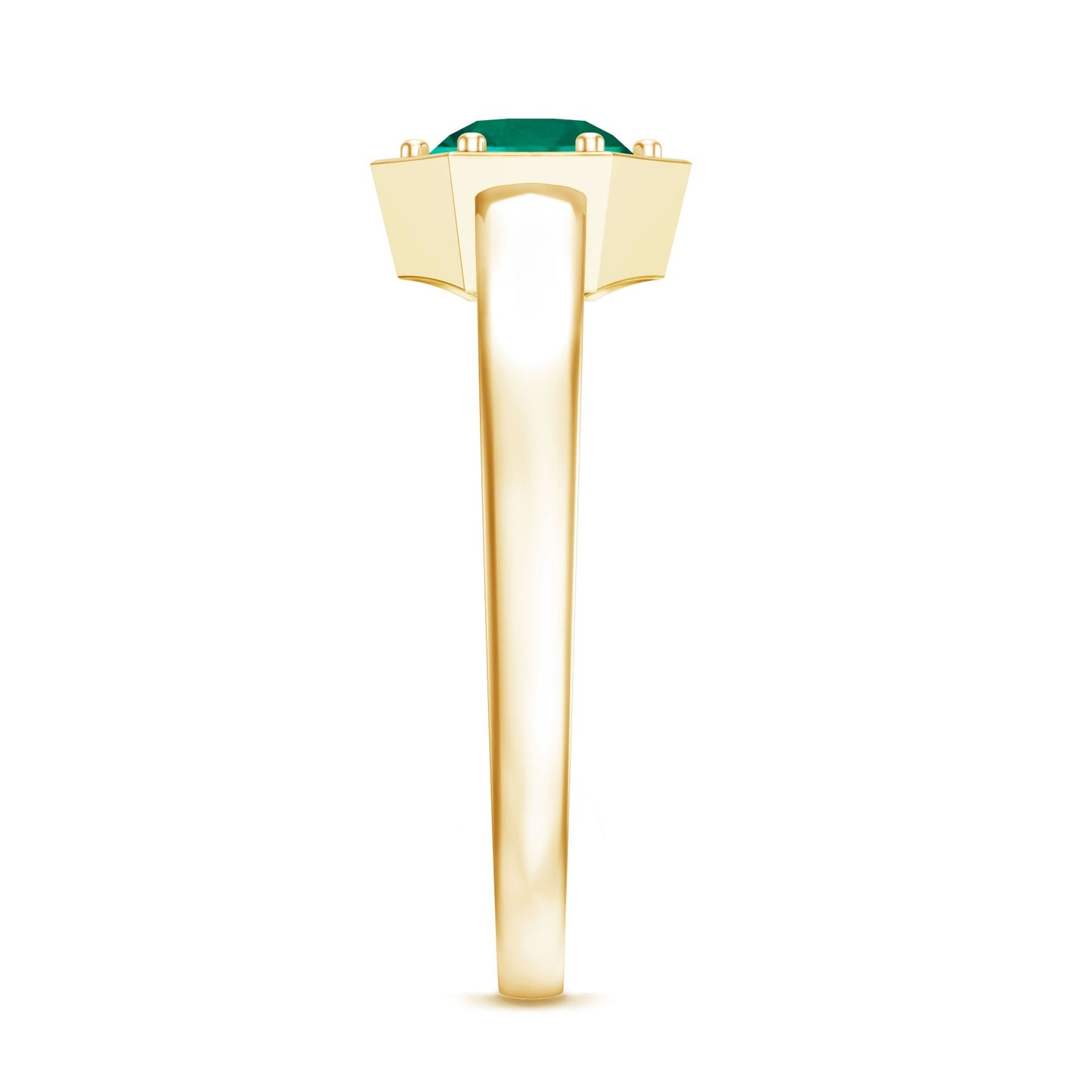 Certified 0.8 Carat Lab Created Emerald Solitaire Engagement Ring