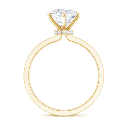 2 Carat Lab Grown Diamond Solitaire Engagement Ring with Hidden Halo