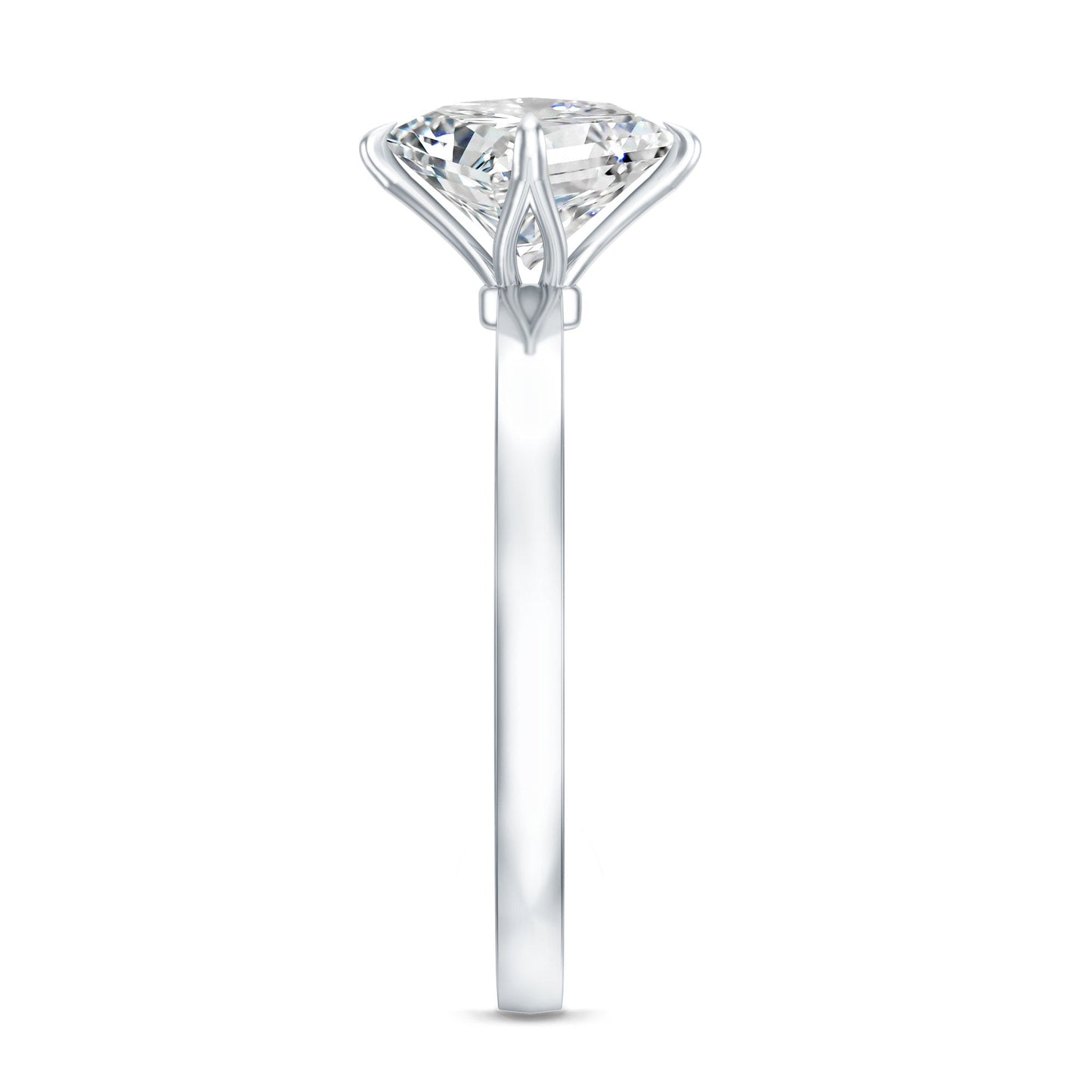 1.25 CT Princess Cut Lab Grown Diamond Solitaire Engagement Ring