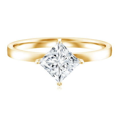 1.25 CT Princess Cut Lab Grown Diamond Solitaire Engagement Ring
