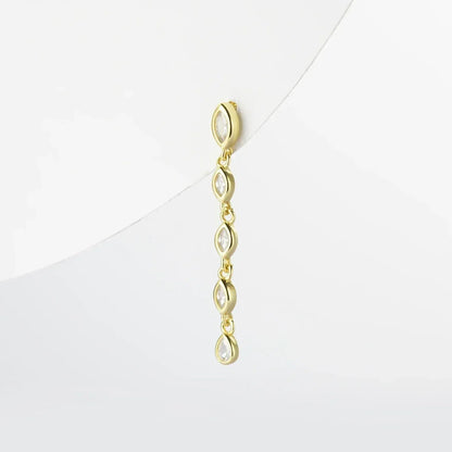 ANDYWEN 100% 925 Sterling Silver Gold Spicy Earring Chain Ovals Locker Earring Women Pendientes Luxury Fine Jewelry 2023 Clips