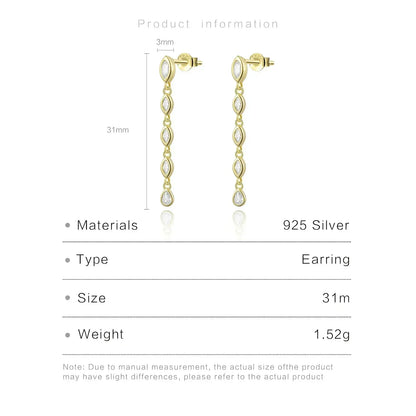 ANDYWEN 100% 925 Sterling Silver Gold Spicy Earring Chain Ovals Locker Earring Women Pendientes Luxury Fine Jewelry 2023 Clips