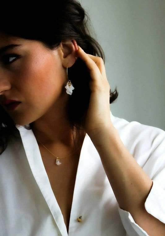 Vita Sustainable Gold Hoops | Recycled Flower Earrings - Femstylo