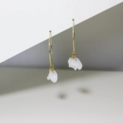 Emma Sustainable White Hoops | Recycled Gold Filled Earrings -femstylo