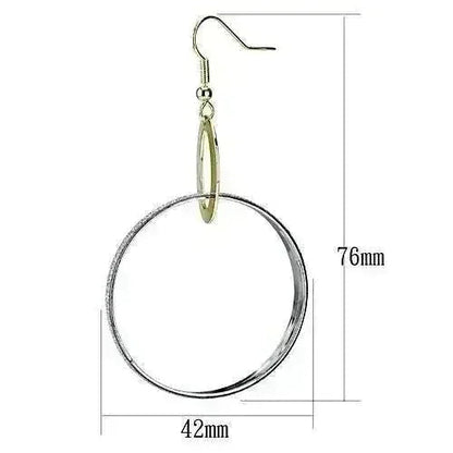 LO2706 - Reverse Two-Tone Iron Earrings with No Stone