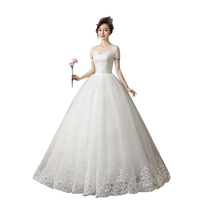 Sexy Off The Shoulder Short Sleeve Wedding Dress