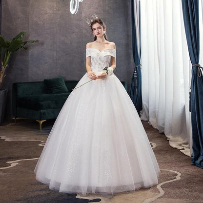 Sexy Off The Shoulder Embroidery Wedding Gown