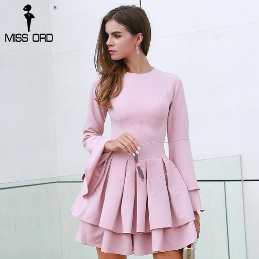 Autumn And Winter Sexy O Neck Long Sleeve Ruffles Women